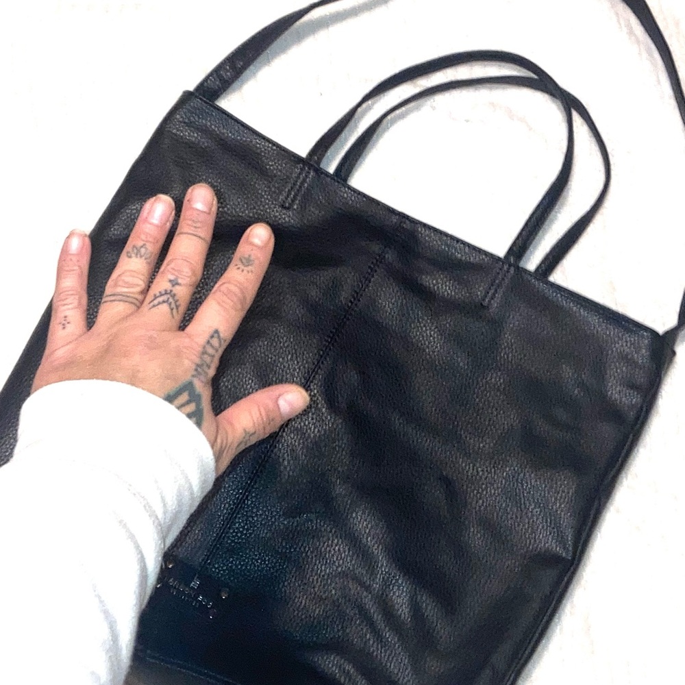 London fog Black Leather Tote Bag - Picture 5 of 5